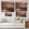 Designart - Lighthouse Shining Light During Stormy Night I - Nautical & Coastal Print on Natural Pine Wood